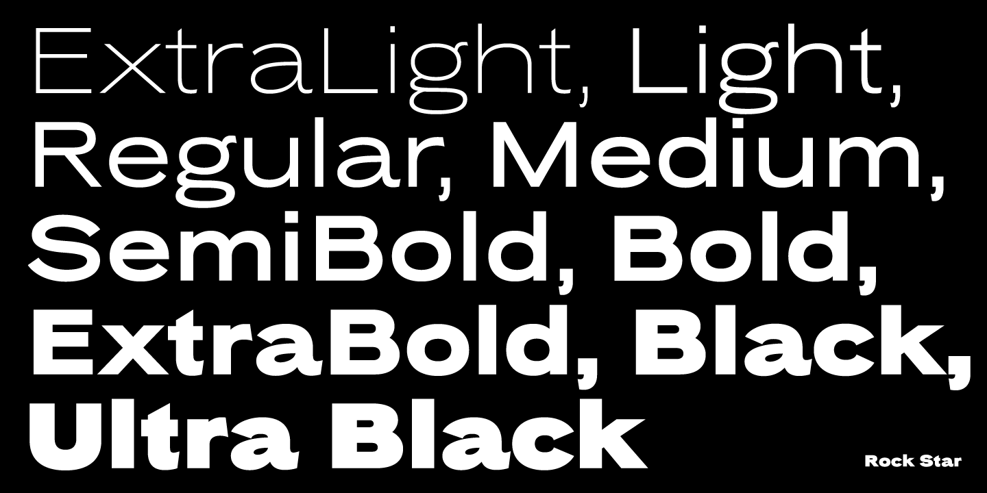 Rock Star Extra Light Font preview